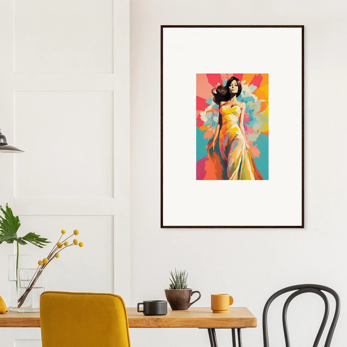 Framed artwork of colorful abstract figure in Nebulae Beauty Ascends special edition art™