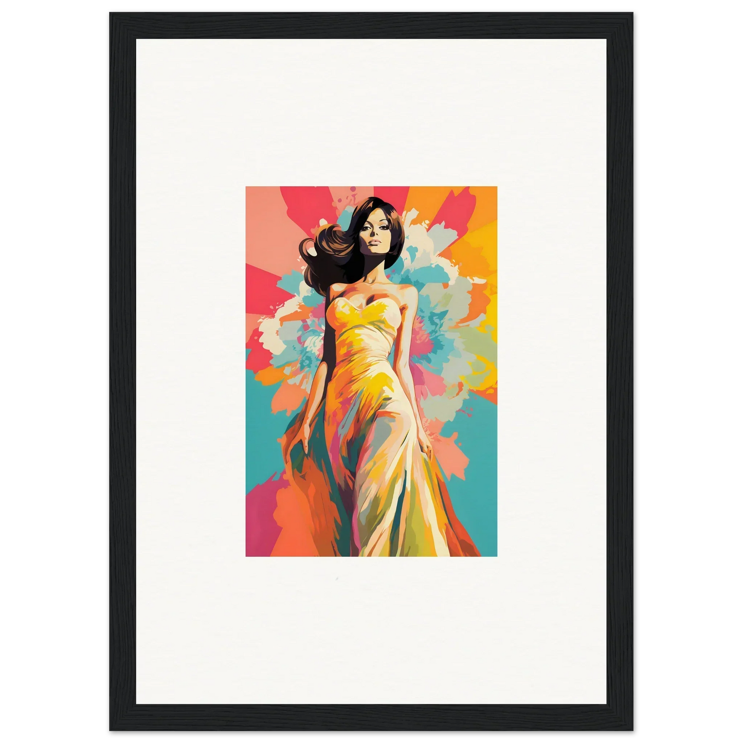 Artistic illustration of a woman in a yellow dress for Nebulae Beauty Ascends