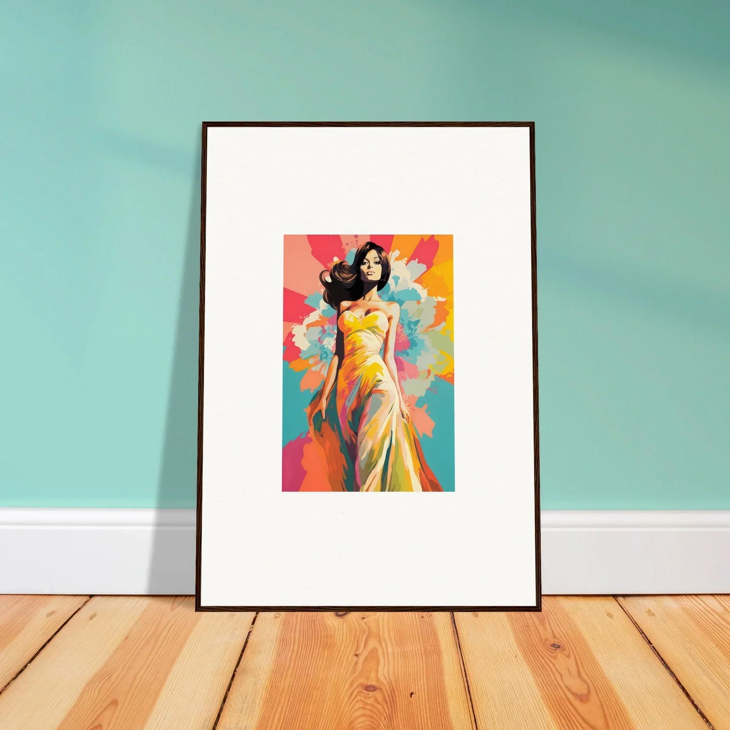 Framed artwork of vibrant fashion illustration for Nebulae Beauty Ascends special edition art™