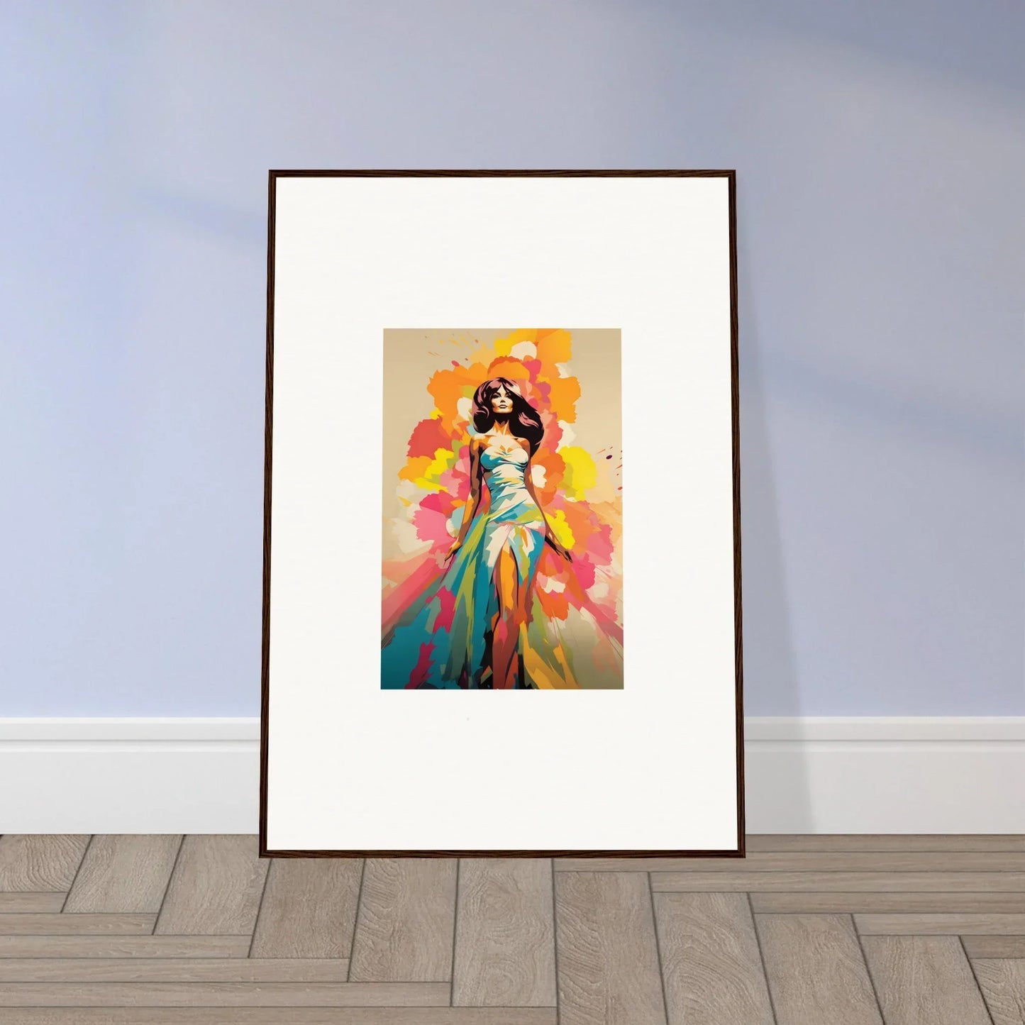 Vibrant orange and turquoise abstract figure in Nectar Dreampapillonsexus special edition art™
