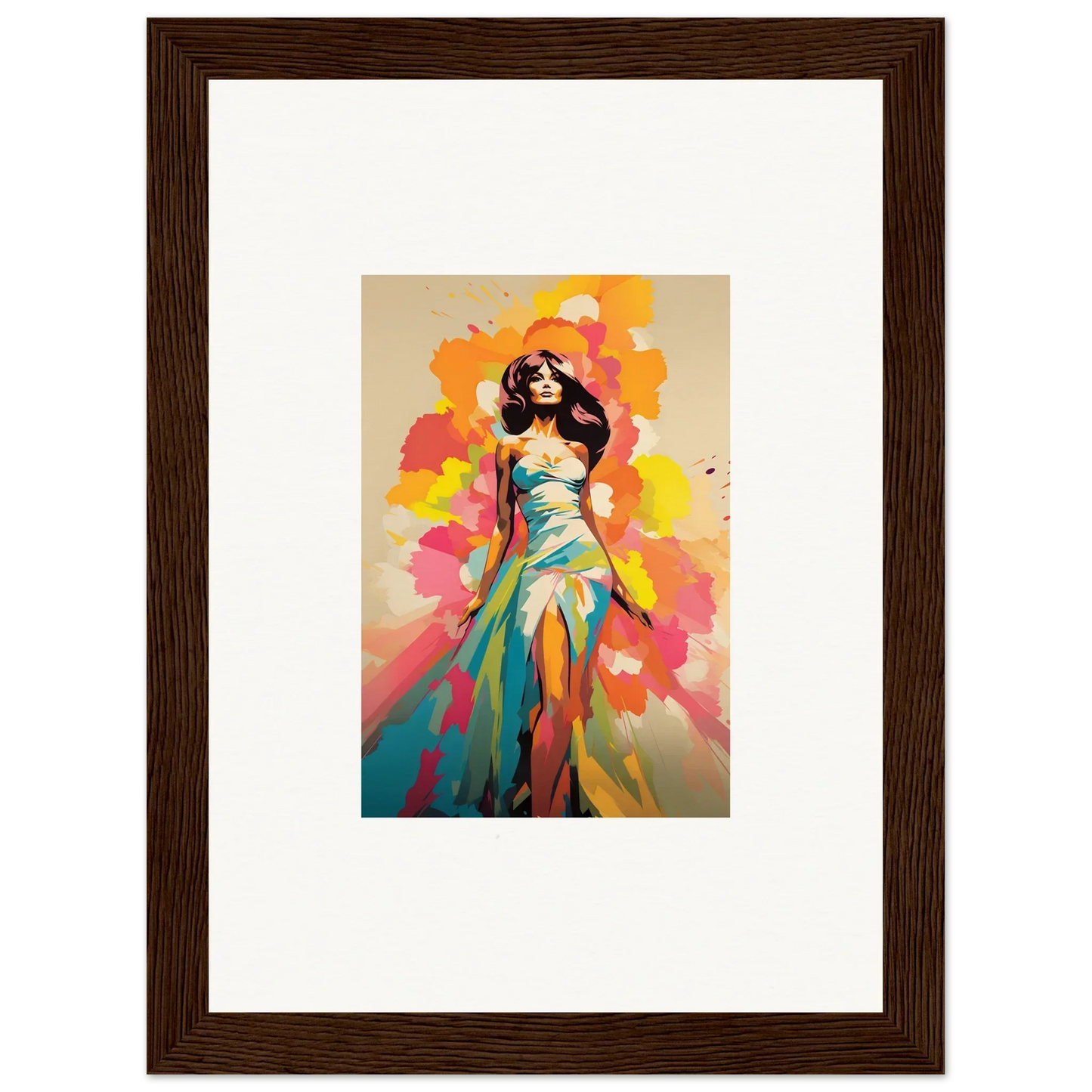 Colorful fashion illustration in a turquoise evening gown for Nectar Dreampapillonsexus