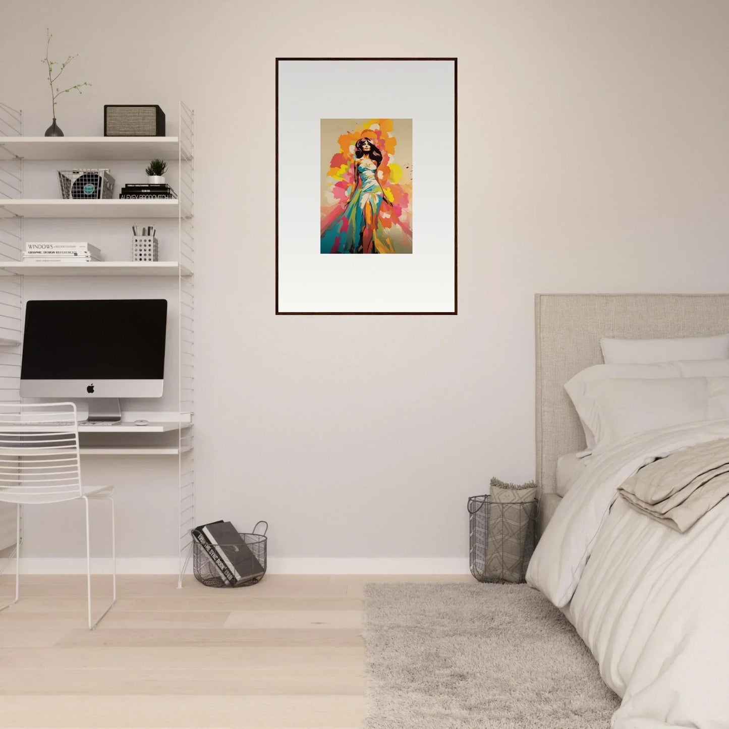 Framed art print of a figure in a green dress for Nectar Dreampapillonsexus
