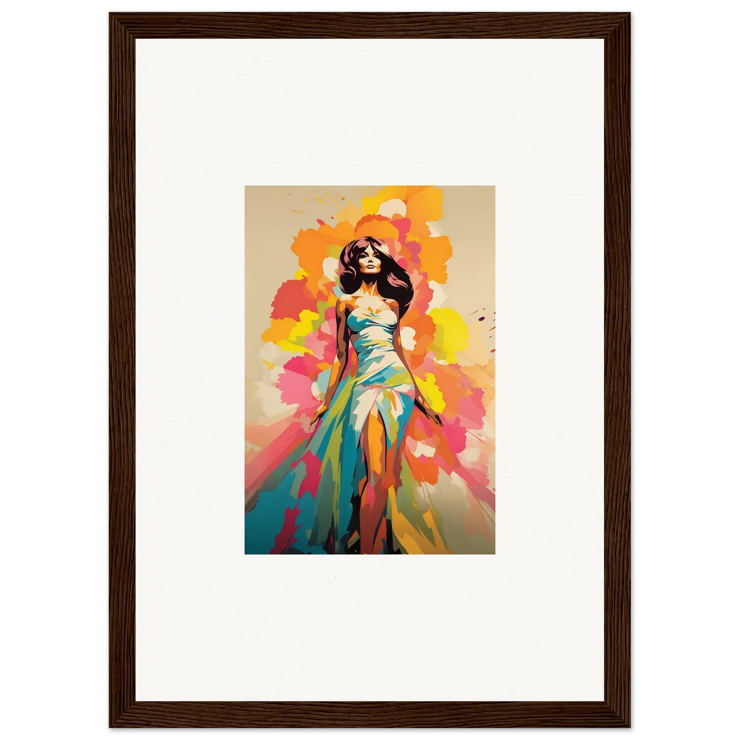Colorful illustration of a figure in a turquoise gown, part of Nectar Dreampapillonsexus