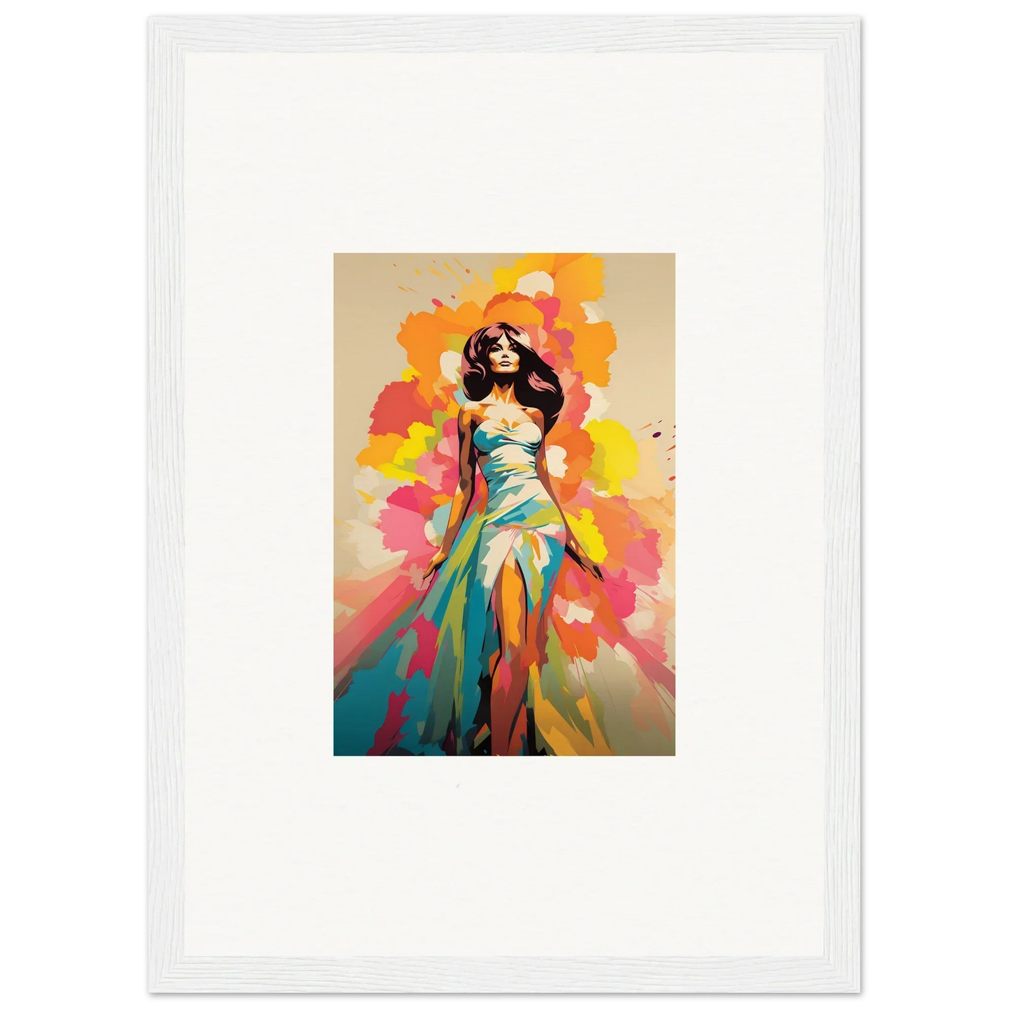 Colorful fashion illustration of a figure in a turquoise gown for Nectar Dreampapillonsexus
