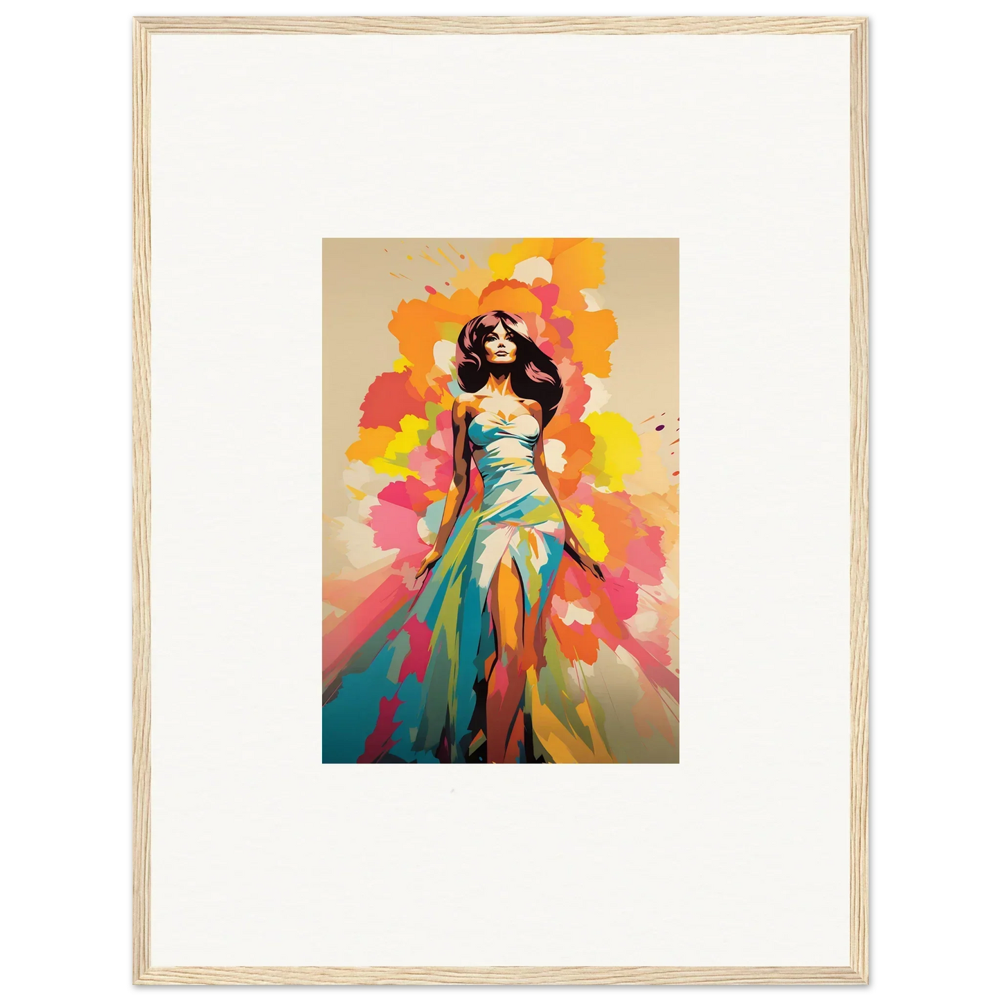 Colorful fashion illustration of a flowing gown for Nectar Dreampapillonsexus special edition art™