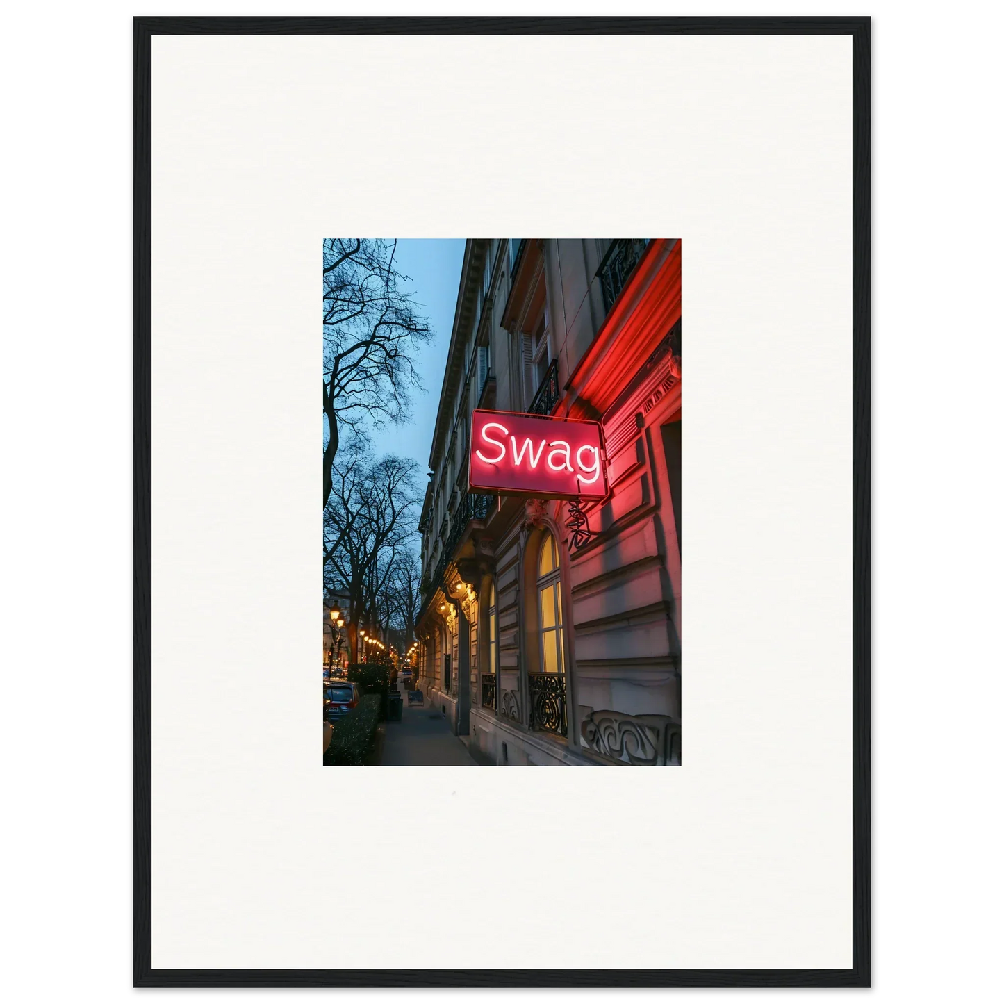 Illuminated red neon Swag sign for room decor, part of Neon Eternal Whispers series