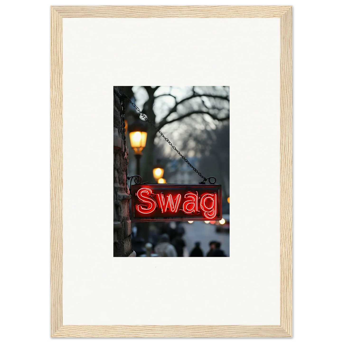 Neon red Swag sign glowing, perfect for room decoration and evoke essence vibe