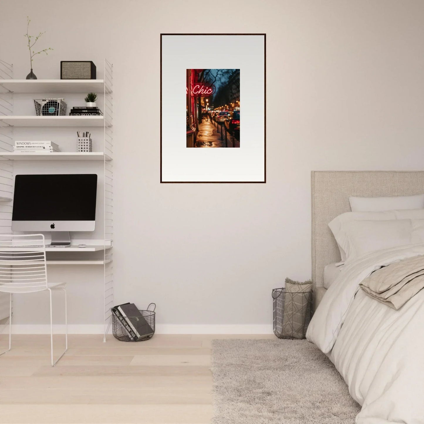 Vibrant canvas print of a rainy city street, perfect for room decoration and wall art