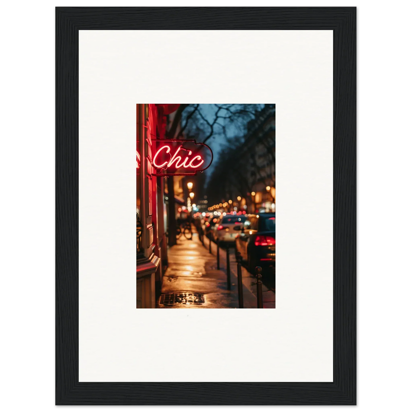 Framed Neon Chic sign photo, perfect wall art for cool room decoration vibes