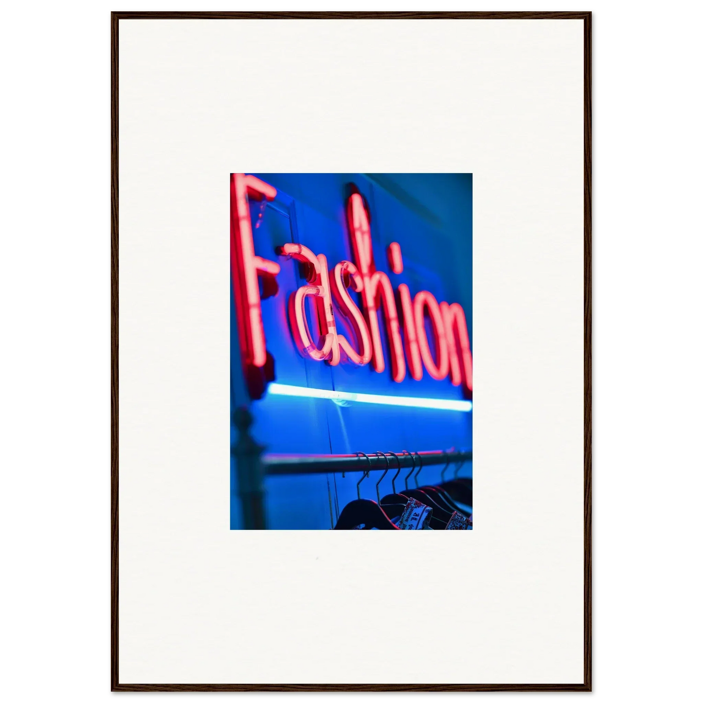 Bright pink neon sign spelling Fashion, perfect for trendy room decoration wall art
