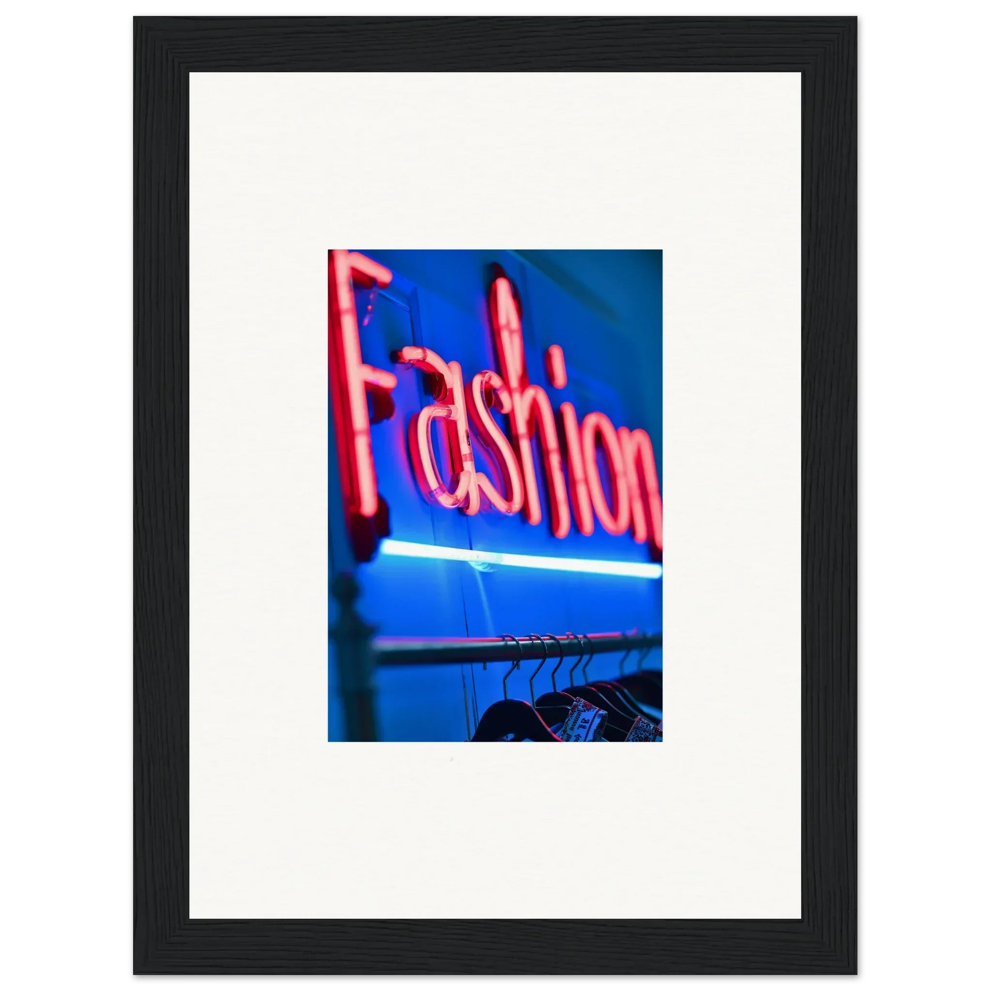 Neon sign with Fashion in red: perfect wall art for trendy room decoration