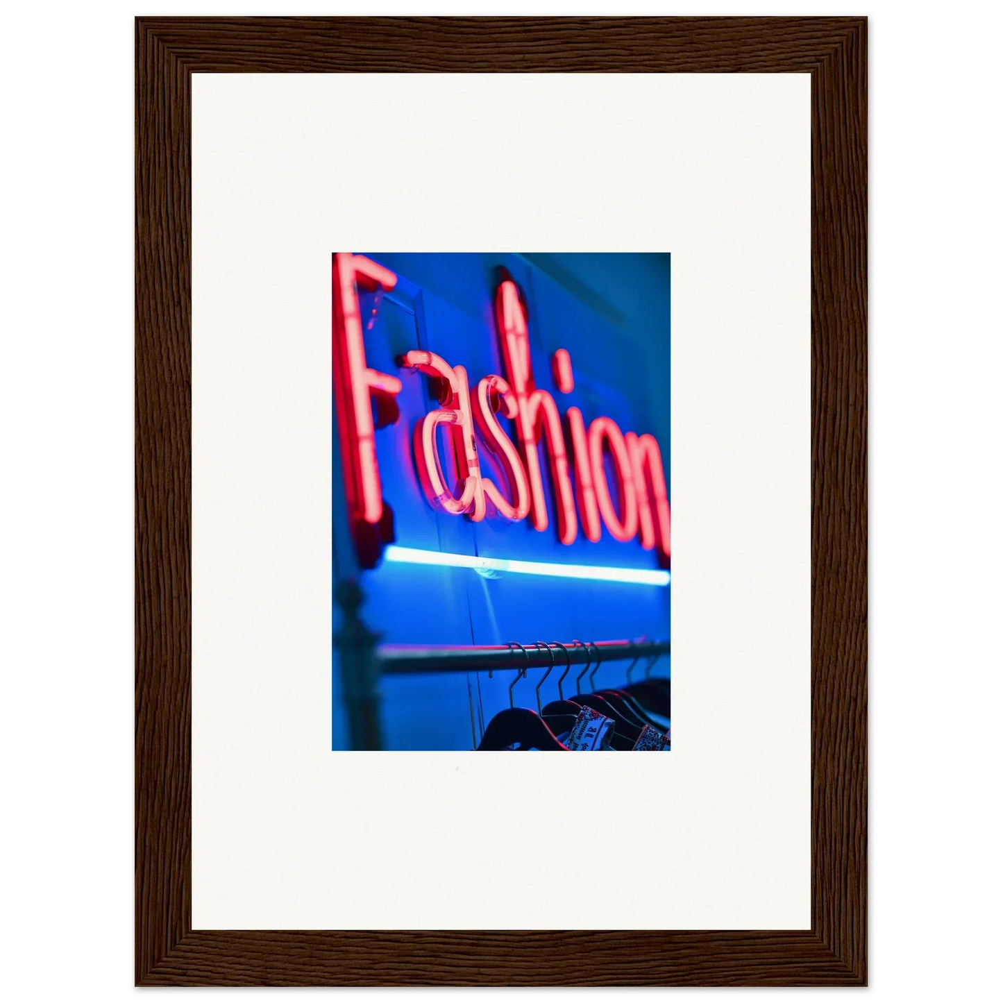 Neon sign saying Fashion in pink, perfect for trendy room decoration or wall art