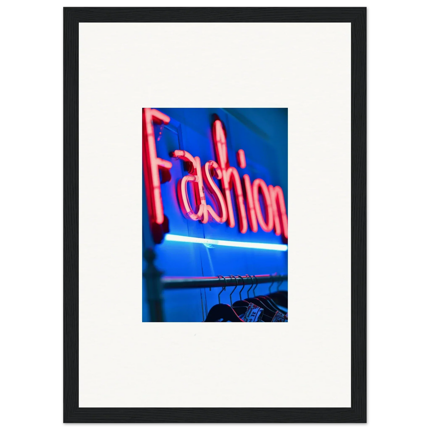 Bright pink neon Fashion sign perfect for room decoration as canvas print wall art