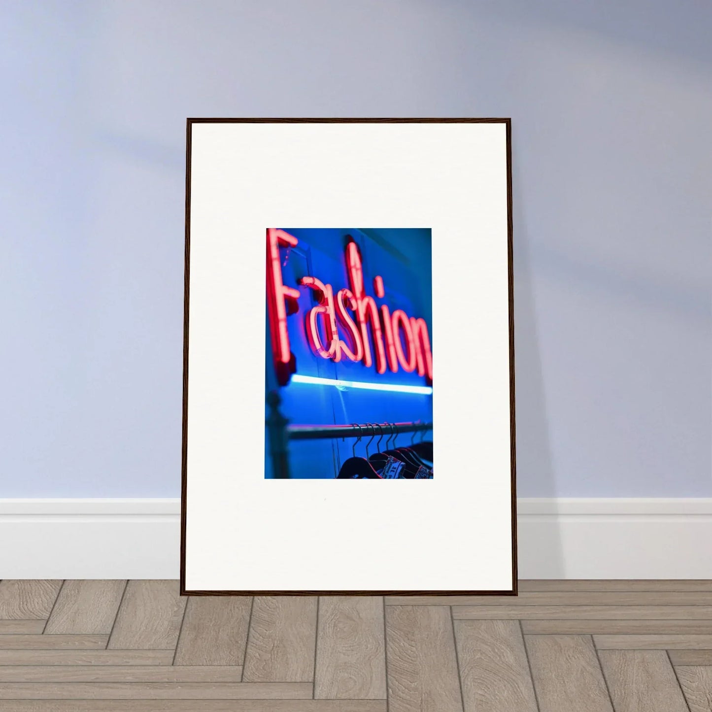 Framed neon Fashion sign perfect for room decoration and stylish wall art