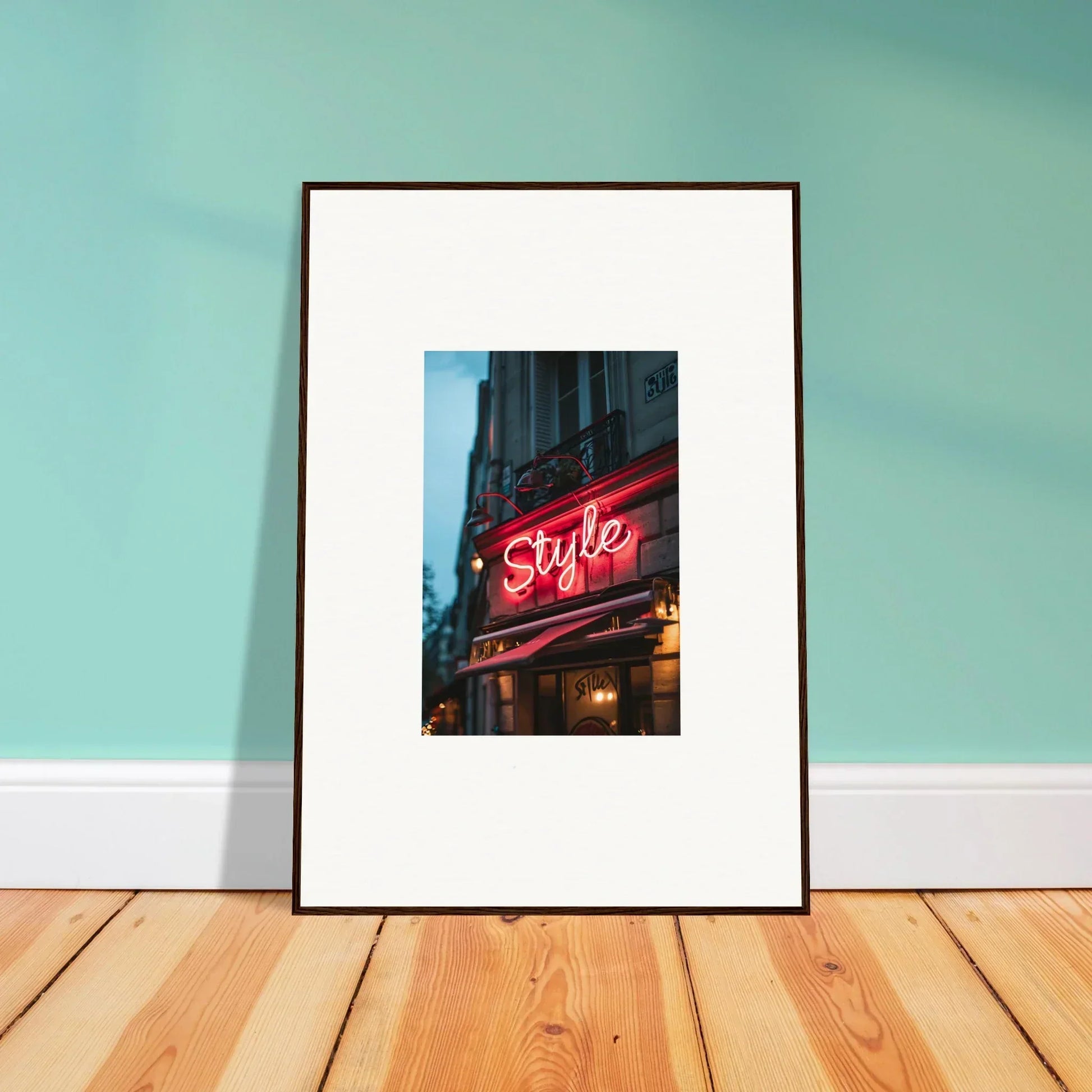 Framed wall art of a neon Style sign, perfect for urban dreaming room decor