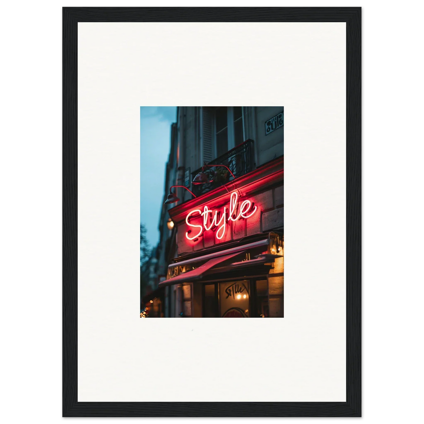 Framed wall art of a neon Style sign, perfect for urban dreaming room decor