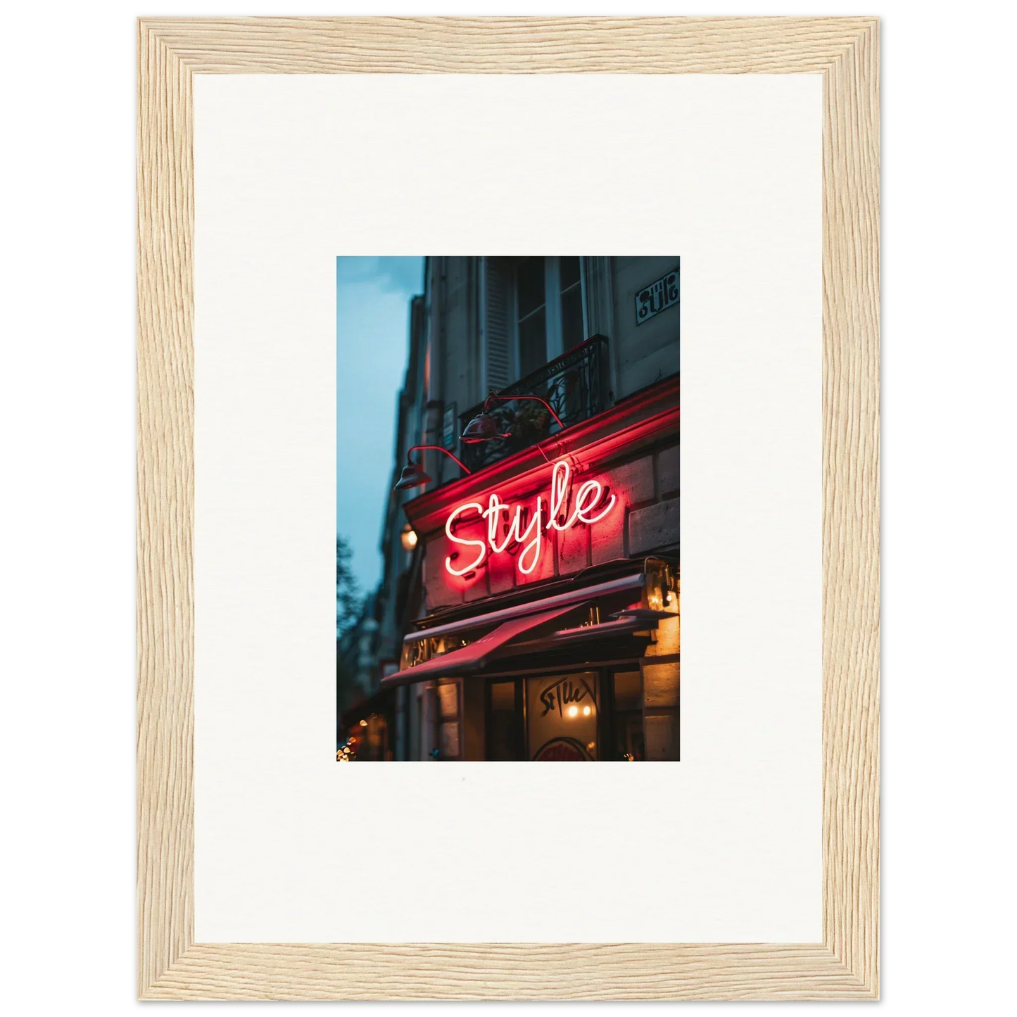 Framed wall art of a neon Style sign, perfect for urban dreaming room decor