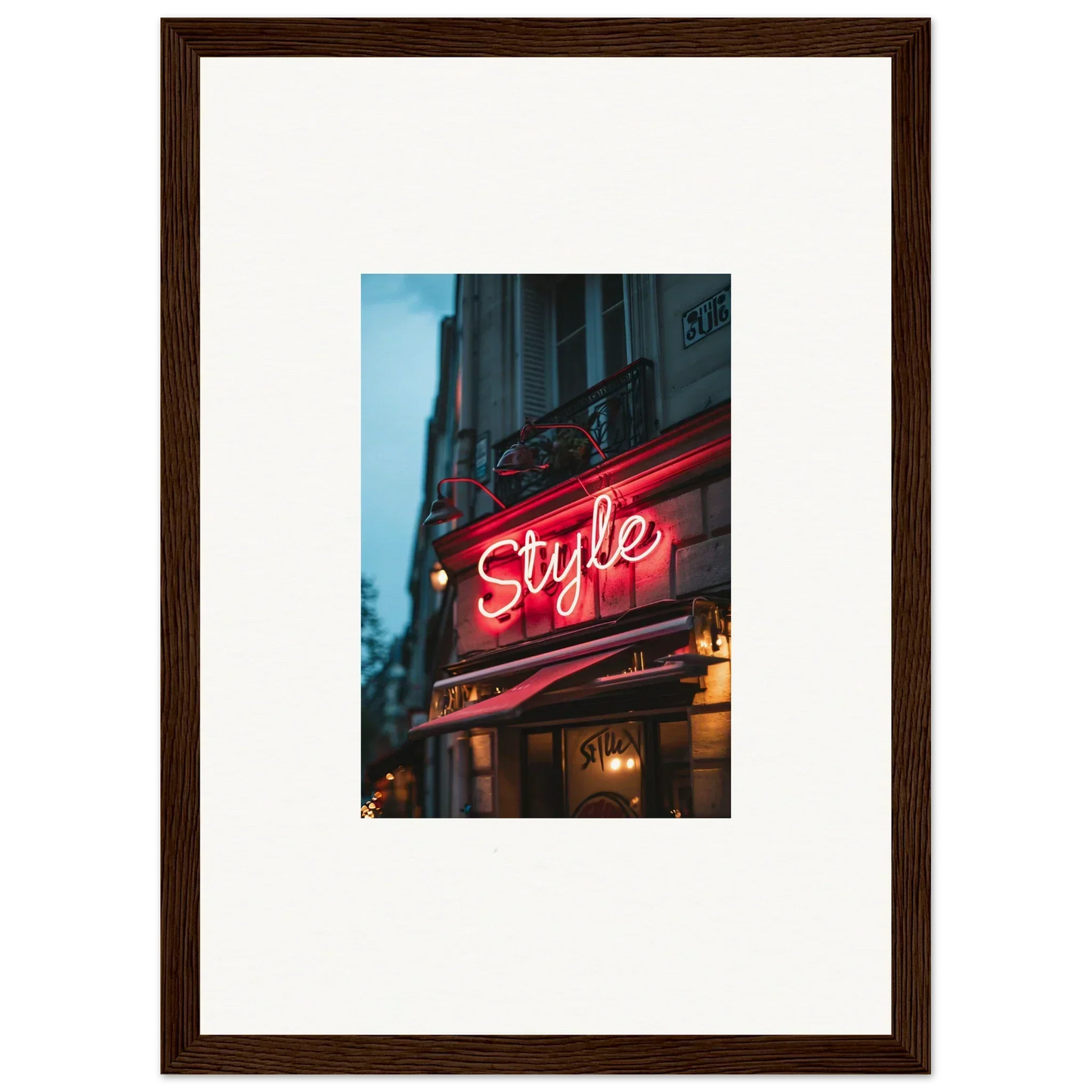 Framed wall art of a neon Style sign, perfect for urban dreaming room decor