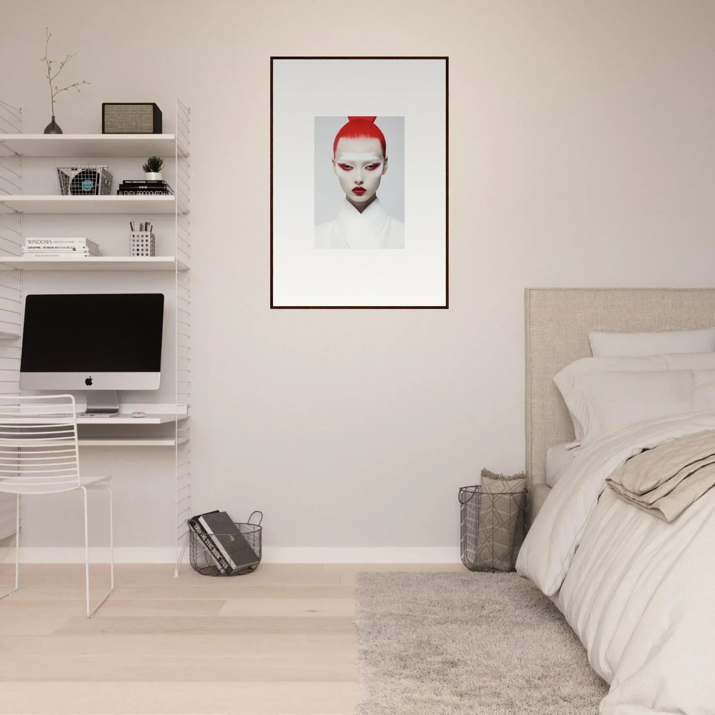 Framed portrait of a red-haired face for stylish room decor or framed wall art