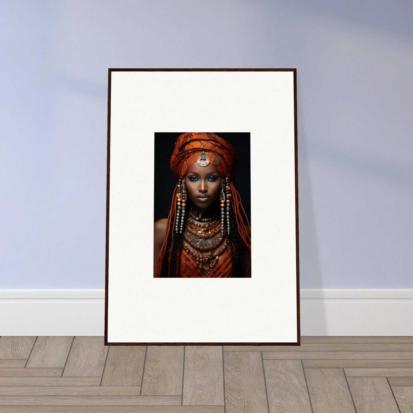 Framed portrait of an Ethereal Goddess in vibrant tribal attire for special edition art™