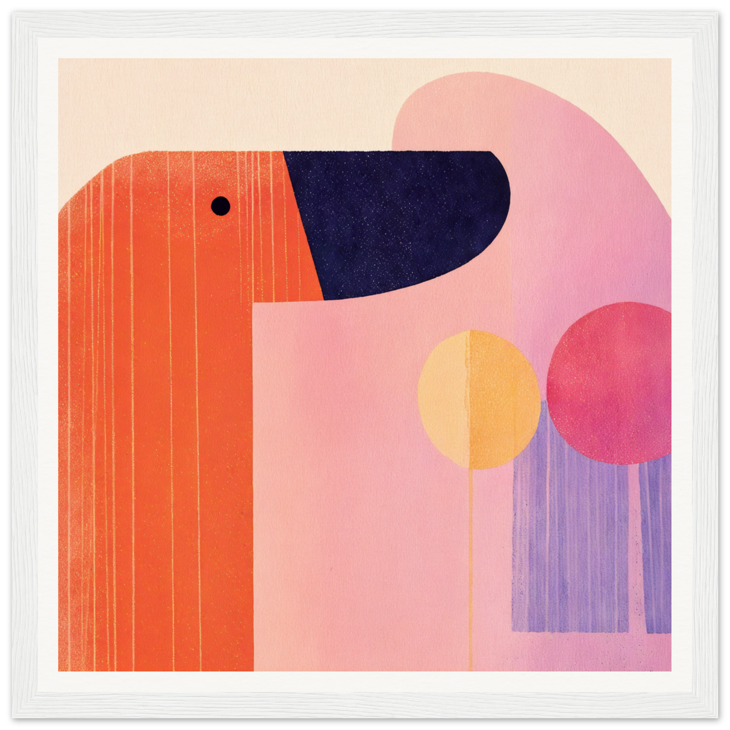 Stylized orange dog head art with geometric shapes for special edition art™ product