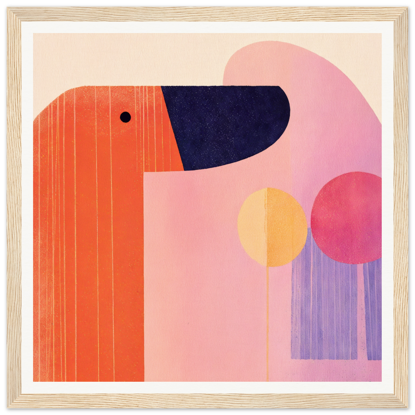 Abstract geometric artwork of a coral orange elephant for Special Edition Art™ Orbs