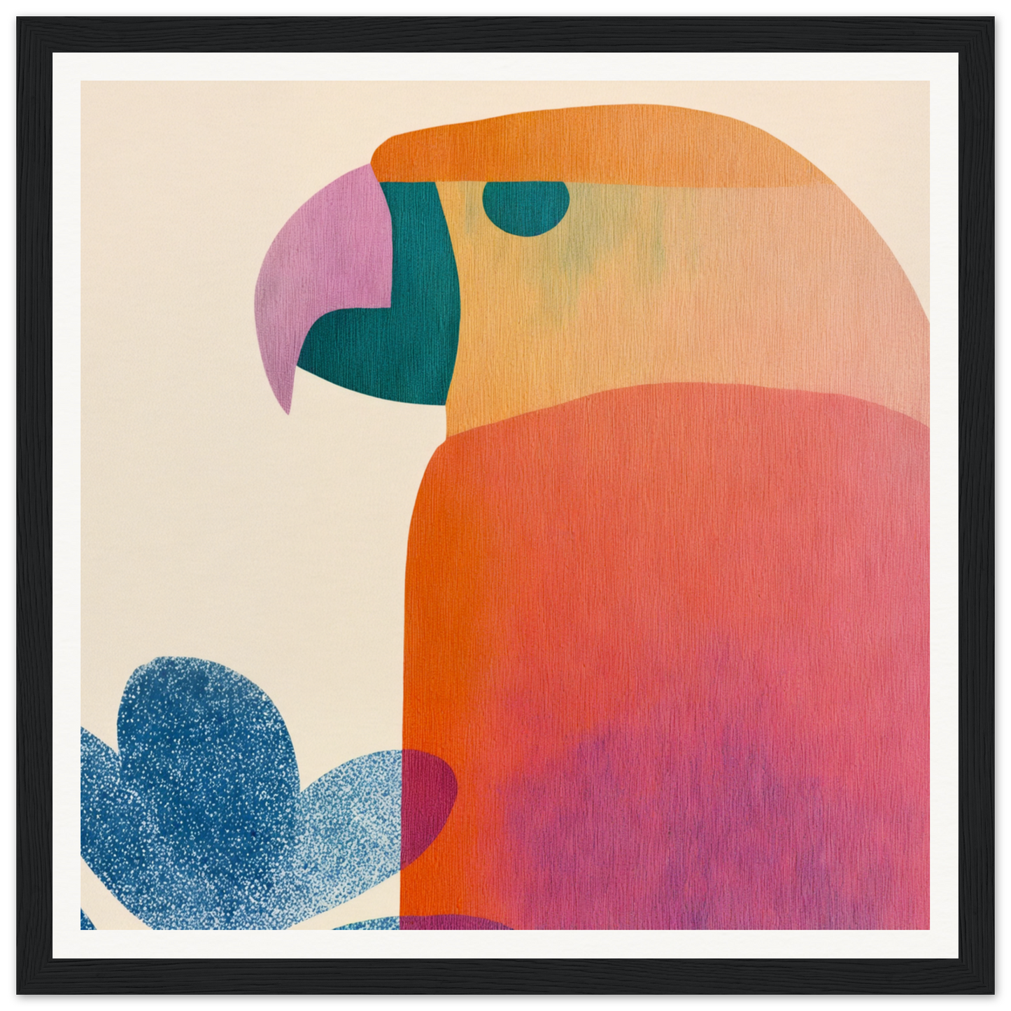 Stylized parrot in vibrant geometric shapes from Parrot’d Jazz Dreaming special edition art™