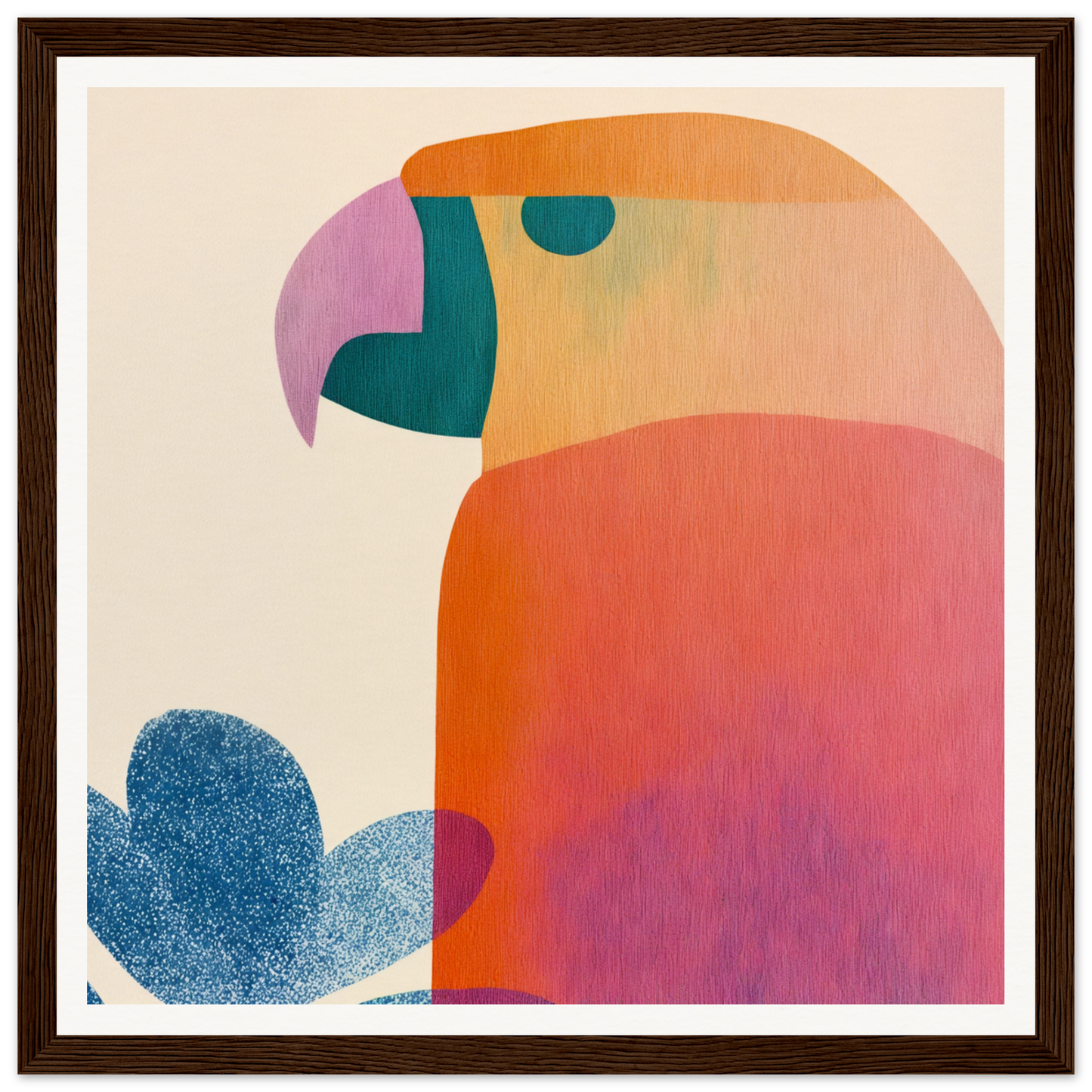 Stylized parrot in vibrant geometric shapes from Parrot’d Jazz Dreaming special edition art™