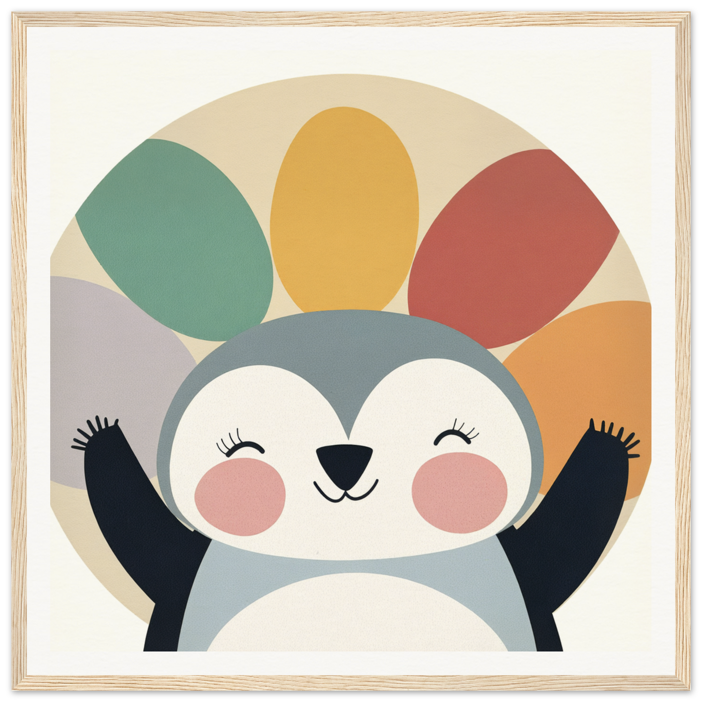 Cheerful cartoon penguin with rosy cheeks showcasing special edition art™ character