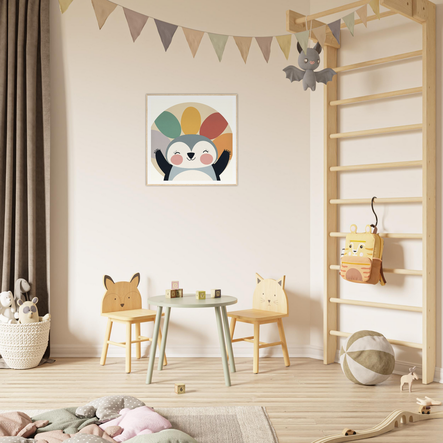 Children’s play area with animal-themed chairs and table from Special Edition Art™ collection