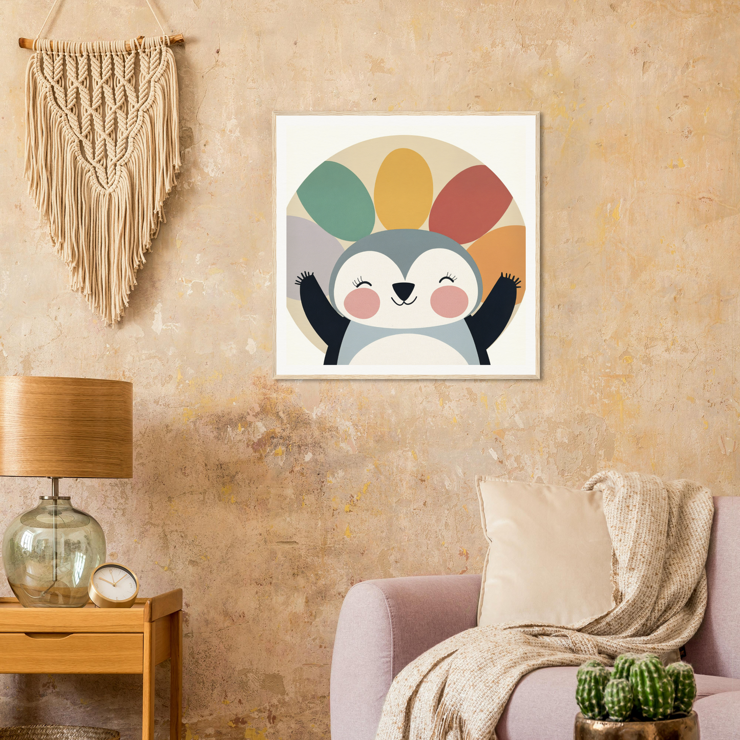 Cheerful cartoon penguin artwork with rainbow crown for Special Edition Art™ collection