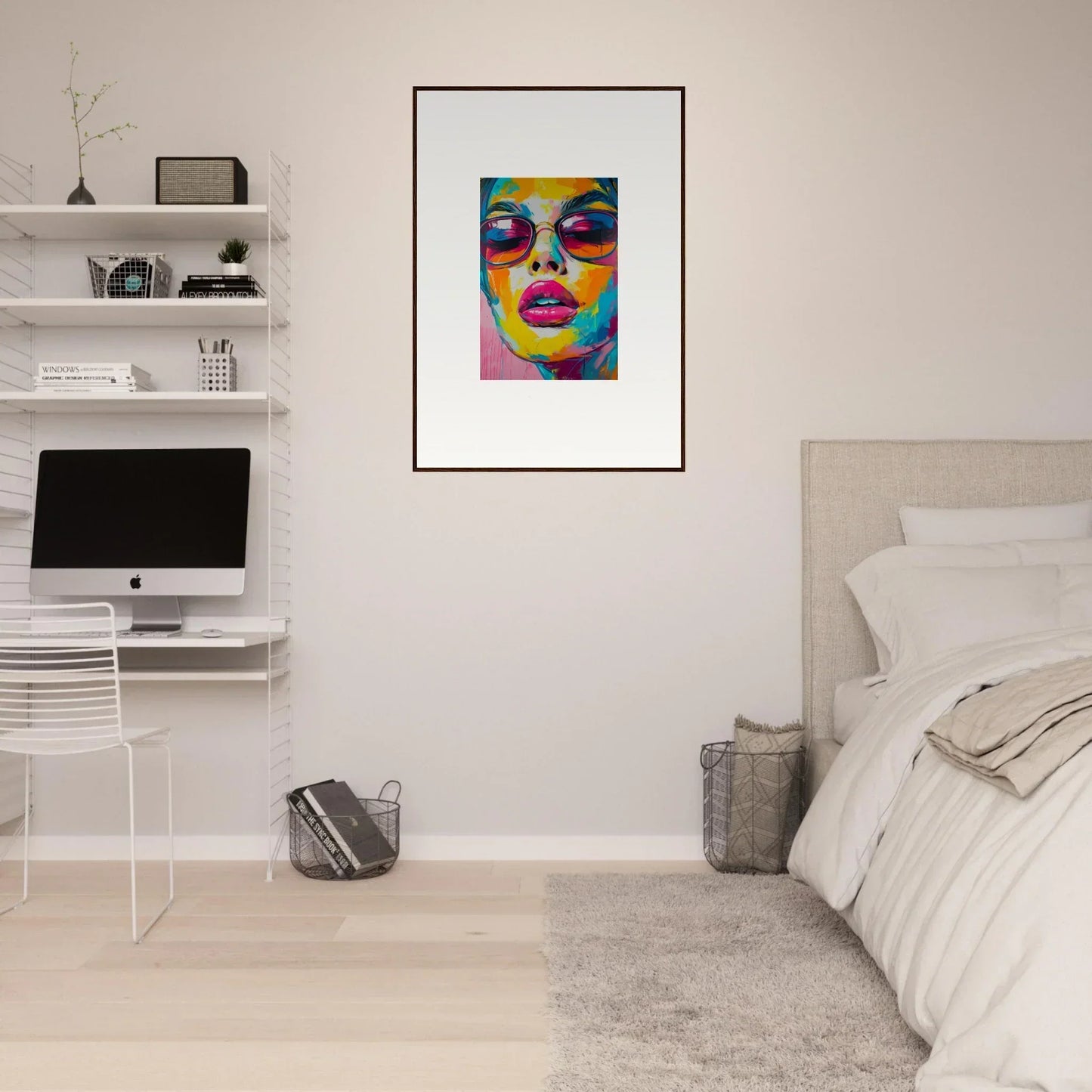 Colorful abstract portrait artwork from Petal Spectra Parade for vibrant room decor