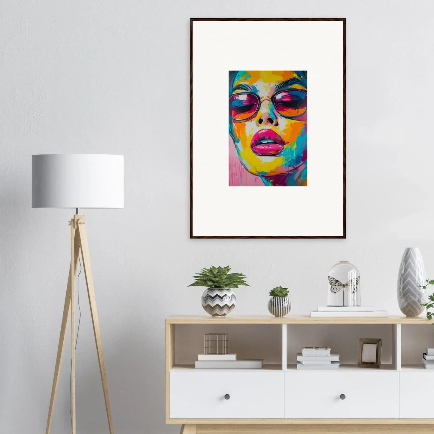 Colorful abstract portrait painting for Room Decor in the Spectra Parade collection
