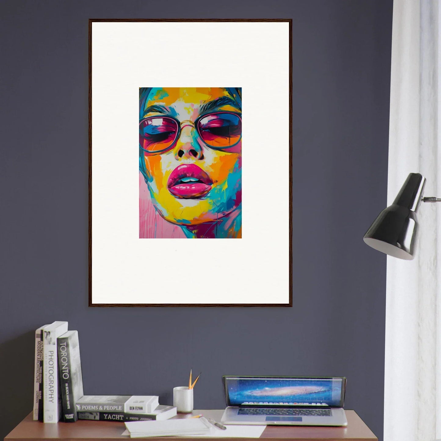 Colorful pop art portrait for vibrant room decor in the Petal Spectra Parade series