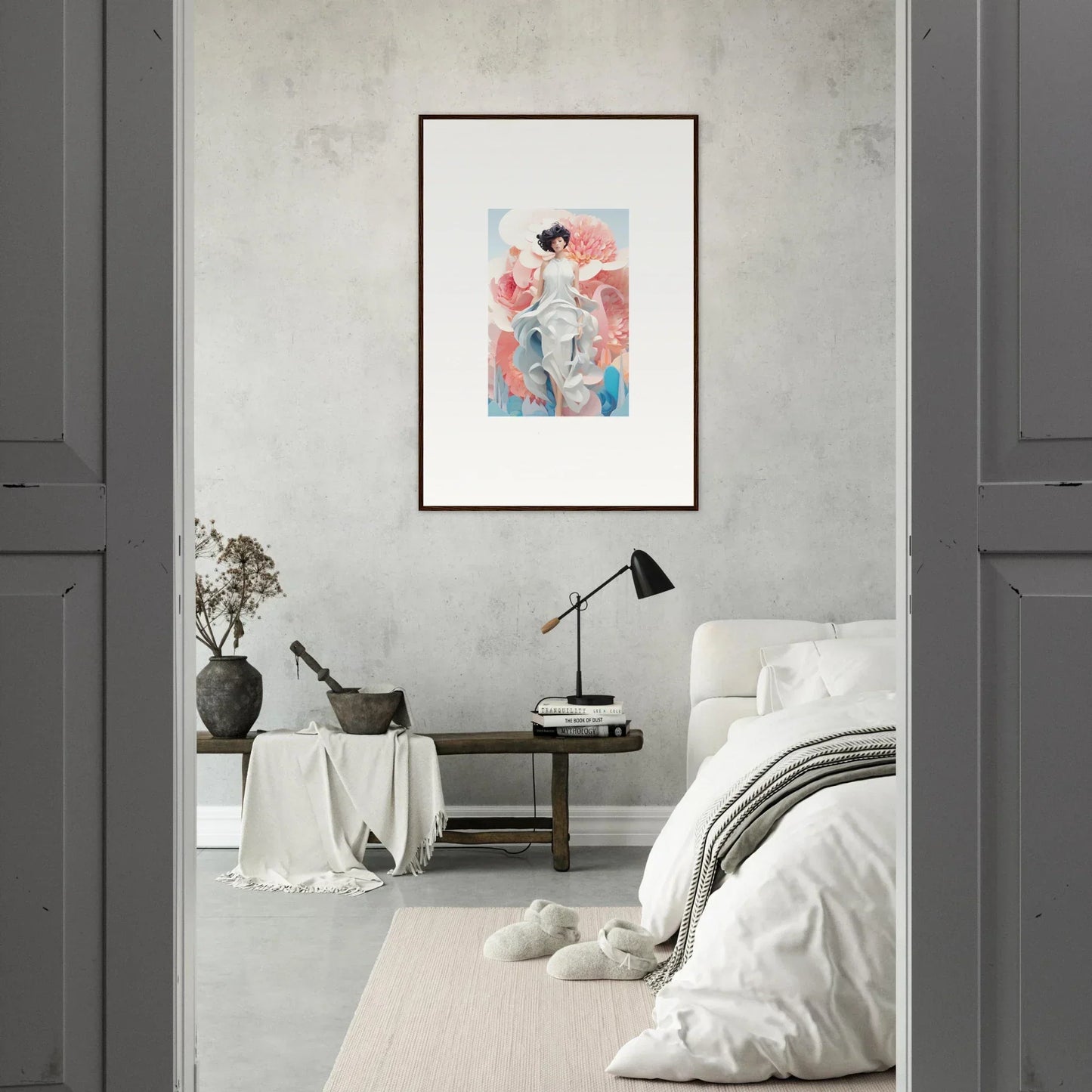 Framed abstract canvas print of Dreamgatherer Muse for vibrant room decoration