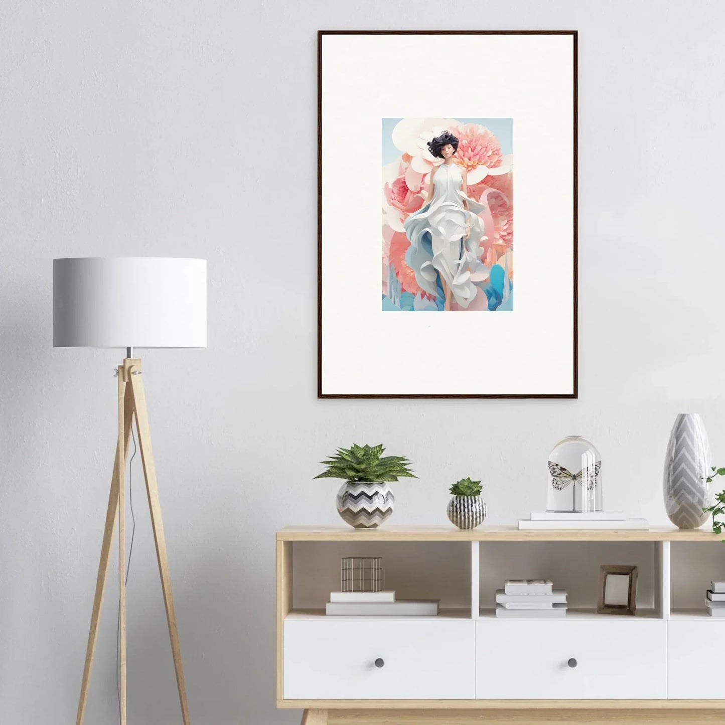 Framed canvas print of a figure in motion for vibrant room decoration, Dreamgatherer Muse