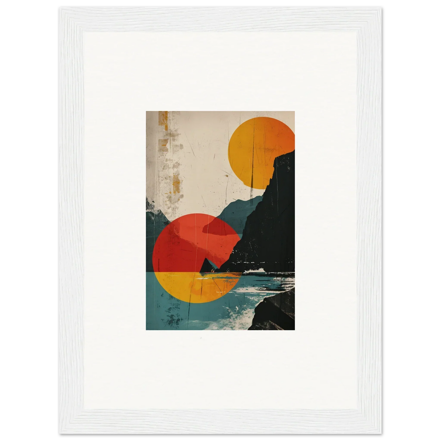 Abstract geometric artwork in bold colors for divine reflection room decoration canvas print