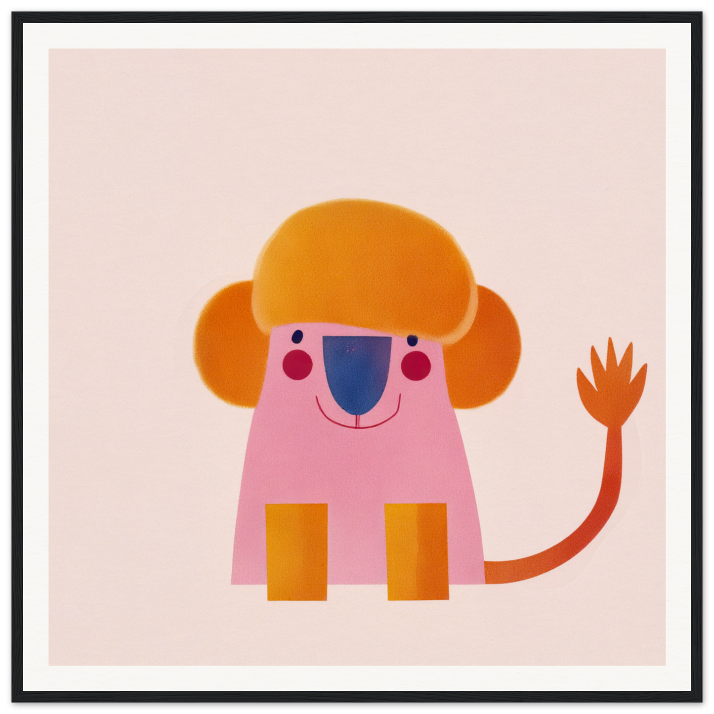 Playful Prismatic Roar featuring a pink and orange geometric cartoon lion design