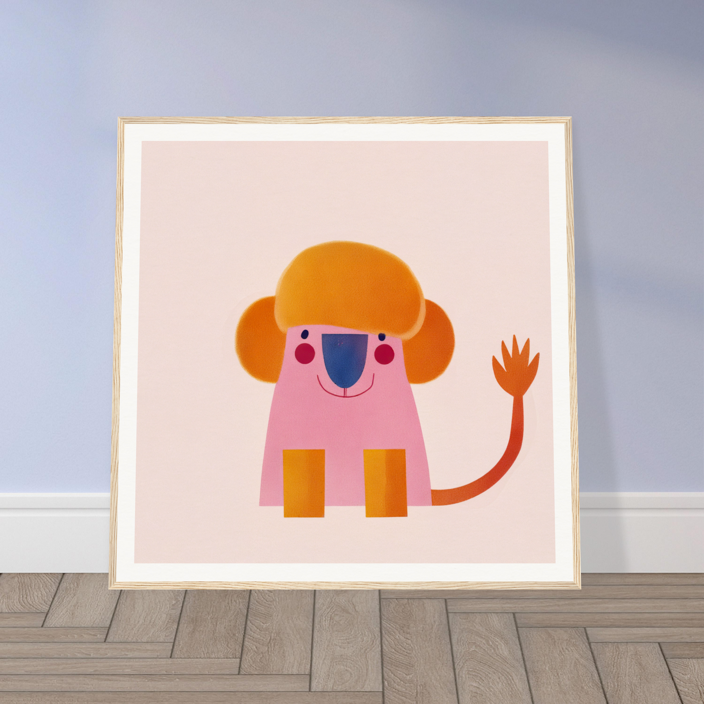 Simple cartoon illustration of a pink creature from Playful Prismatic Roar