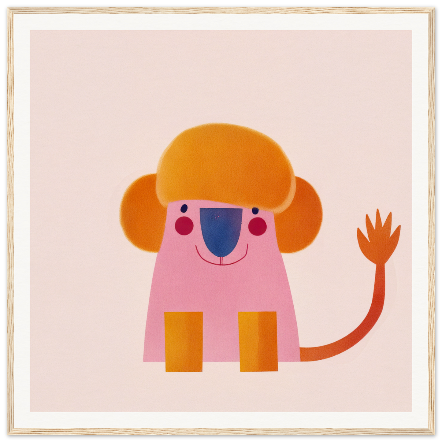 Pink cartoon lion with orange mane waving paw from Playful Prismatic Roar special edition