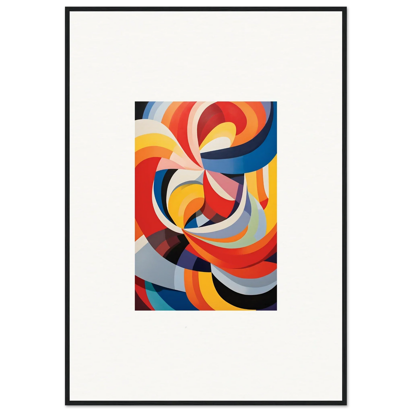 Abstract artwork of bold curves in vibrant colors for Prismatic Gleam Symphonics