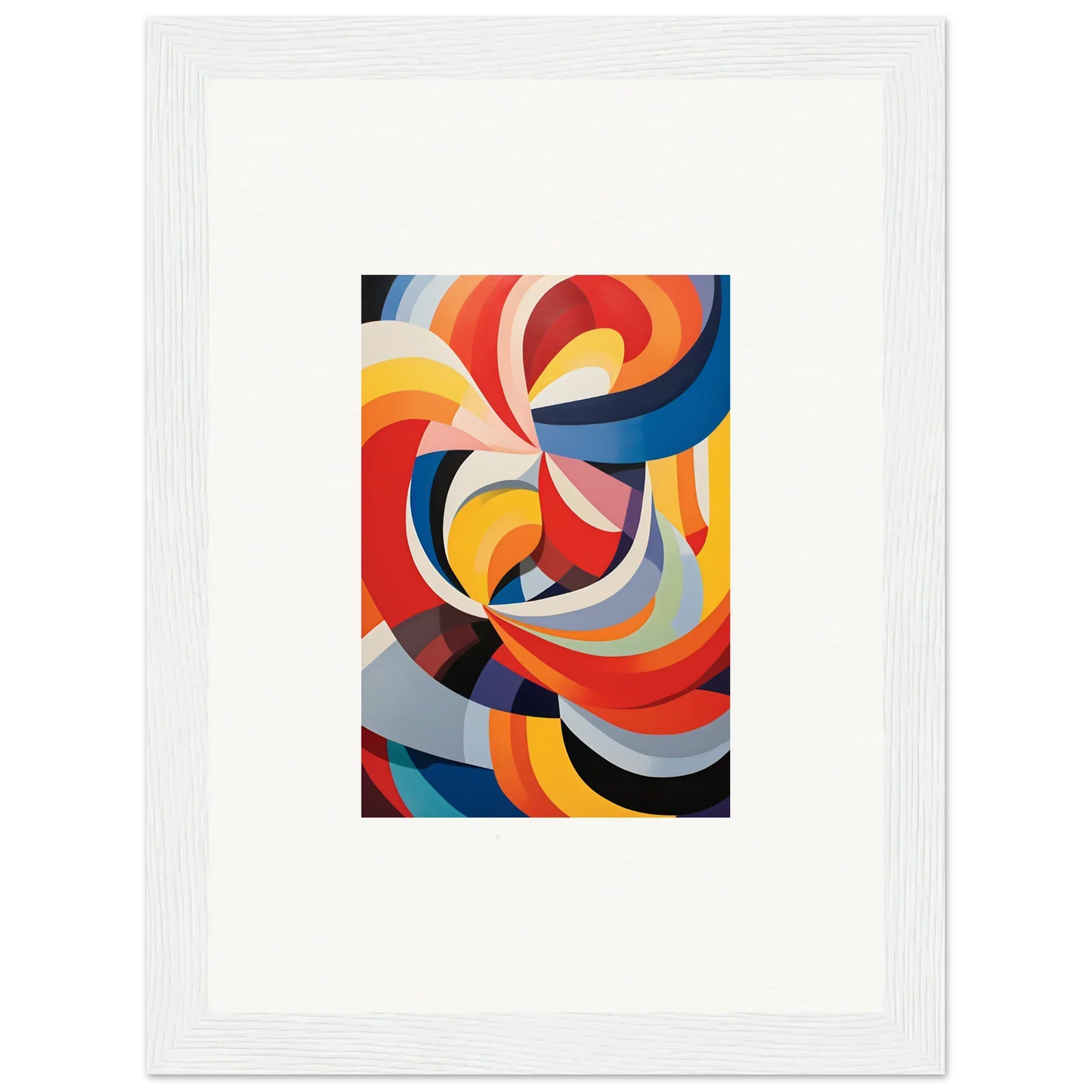 Abstract curved shapes in vibrant colors in Prismatic Gleam Symphonics framed wall art