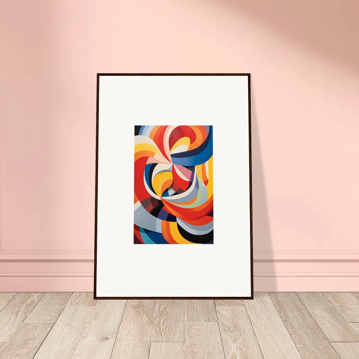 Framed wall art of Prismatic Gleam Symphonics with vibrant swirling colors