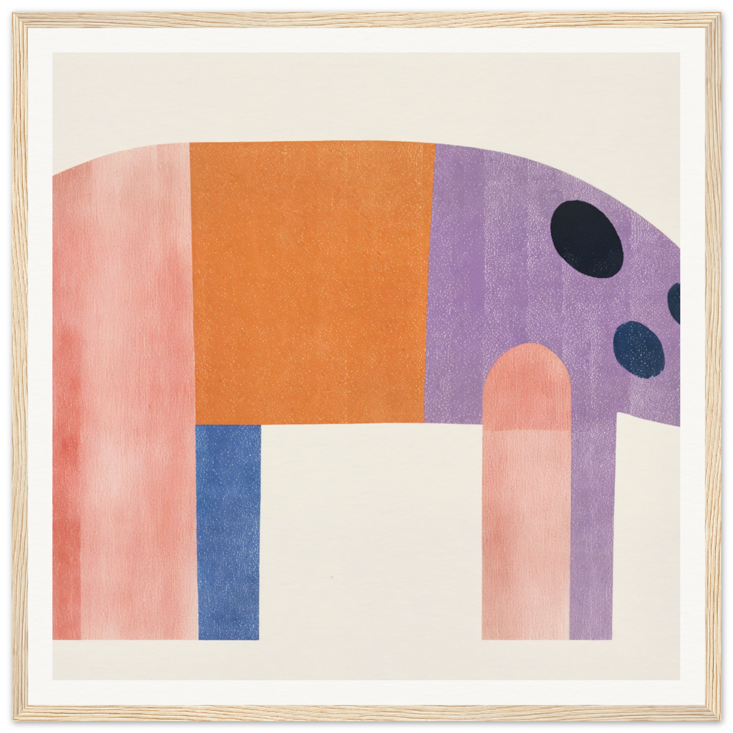 Abstract geometric elephant in vibrant colors for fun nursery wall art decor