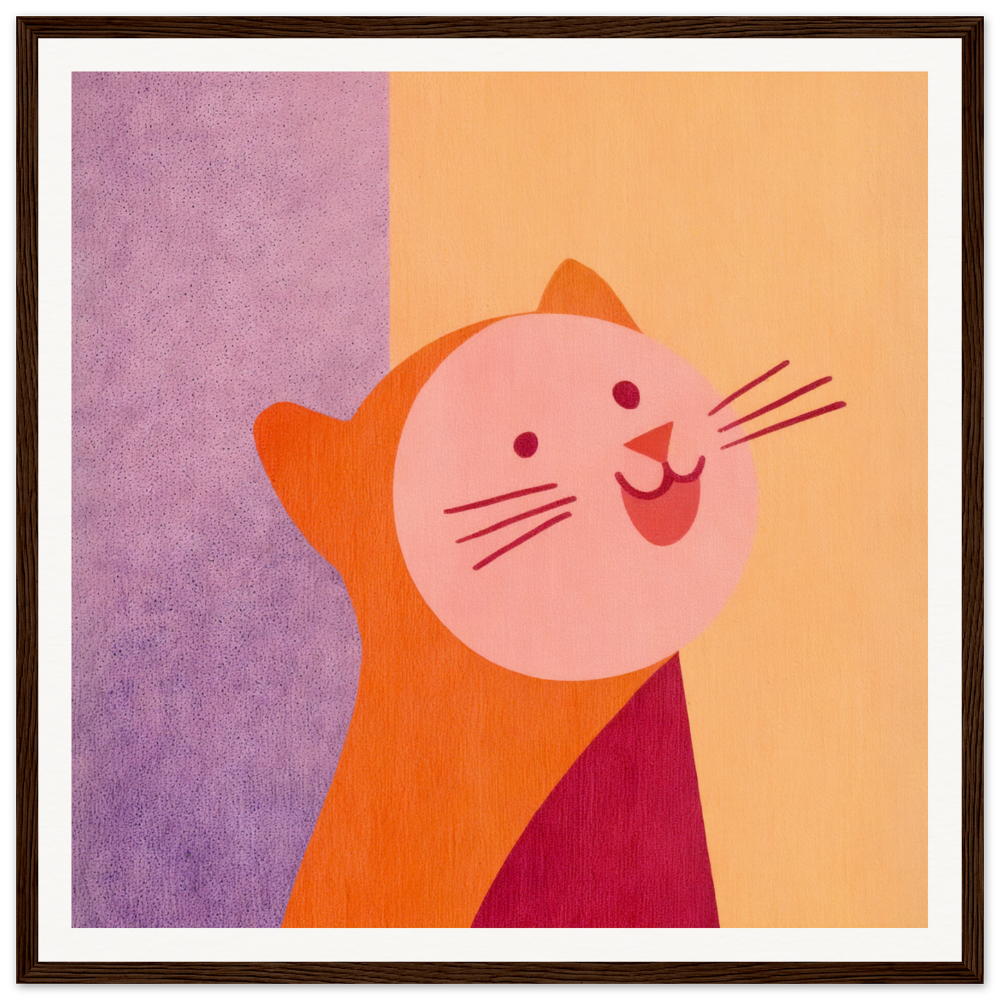 Smiling orange cat with pink face, perfect for nursery wall art in product189