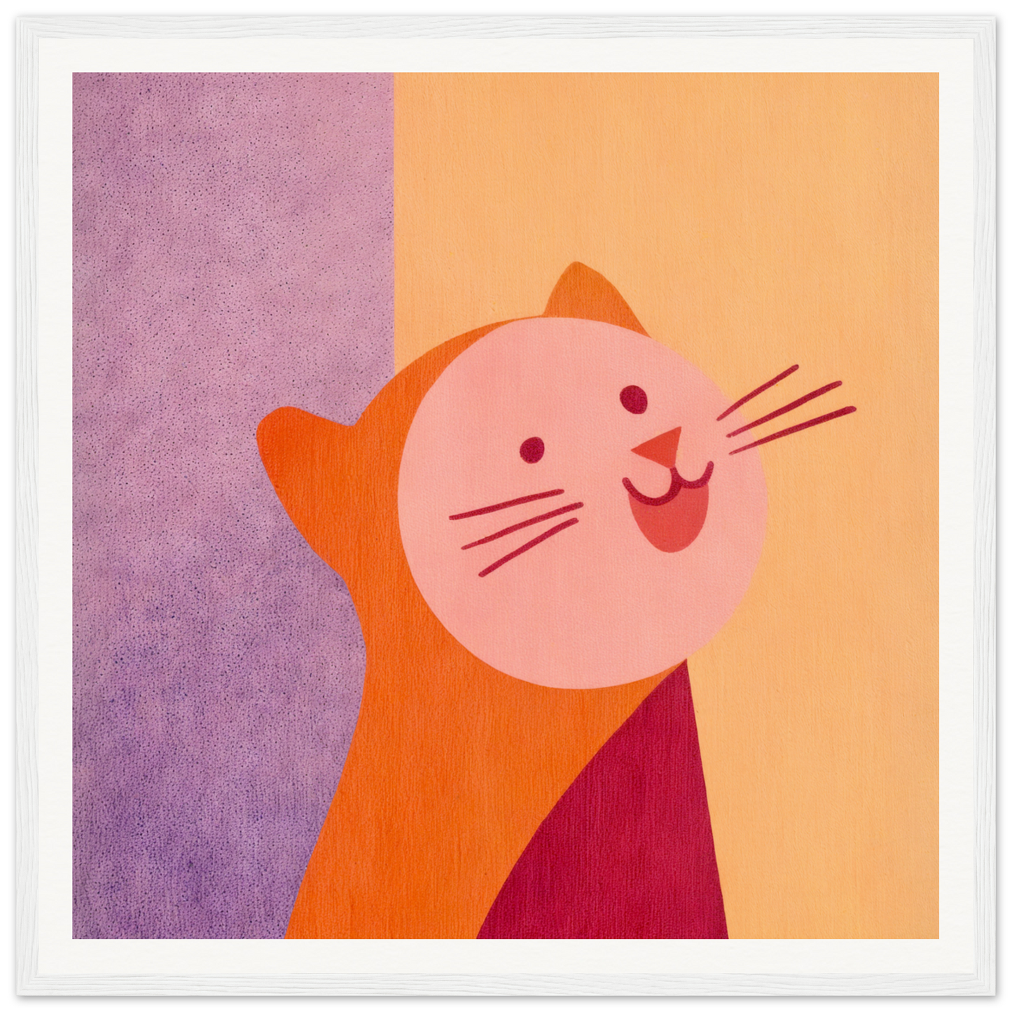 Smiling orange cat with whiskers, perfect for nursery wall art or decor in product189