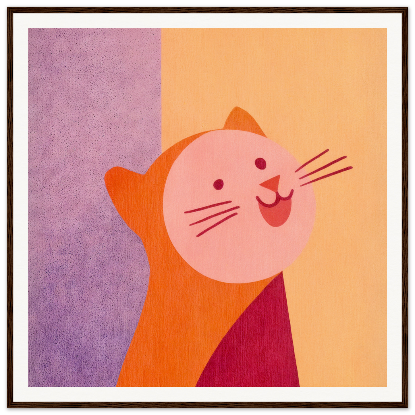 Smiling orange cat with pink face, perfect for nursery wall art or decor in product189