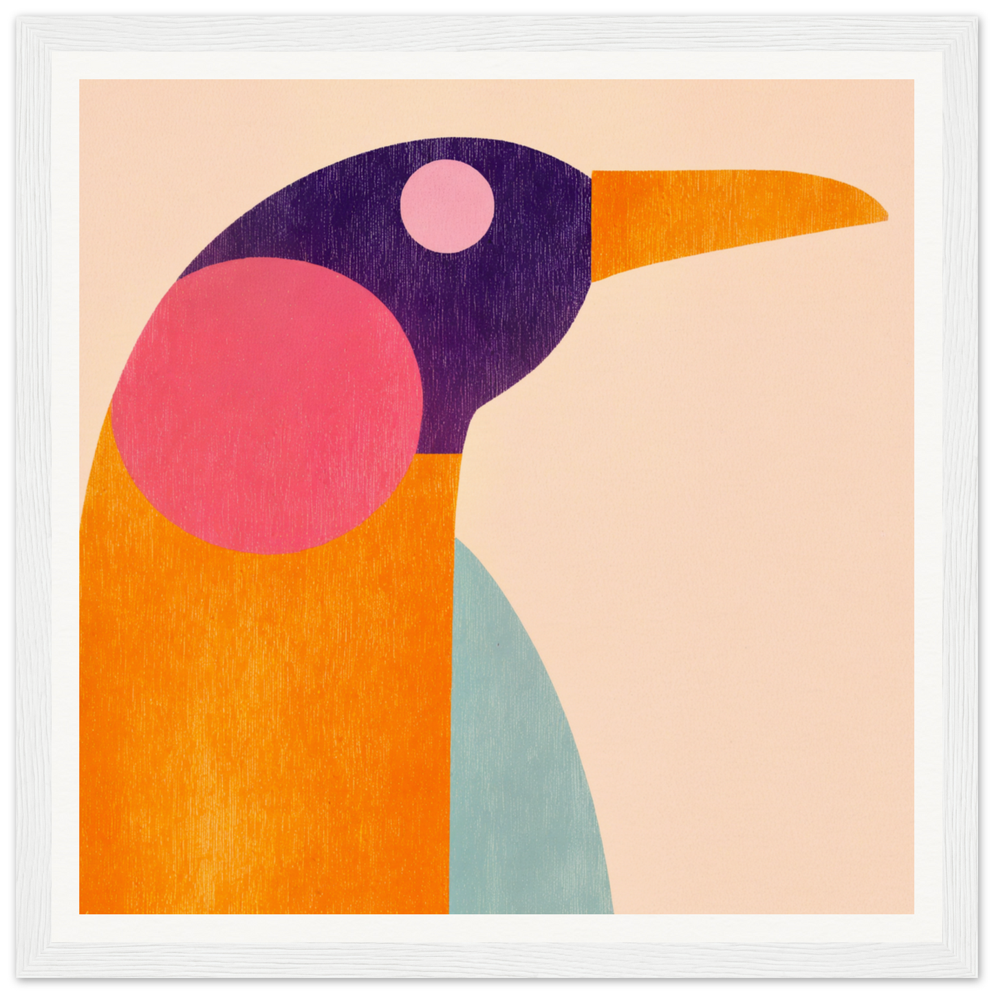 Abstract geometric bird in vibrant colors, perfect for nursery wall art or decor