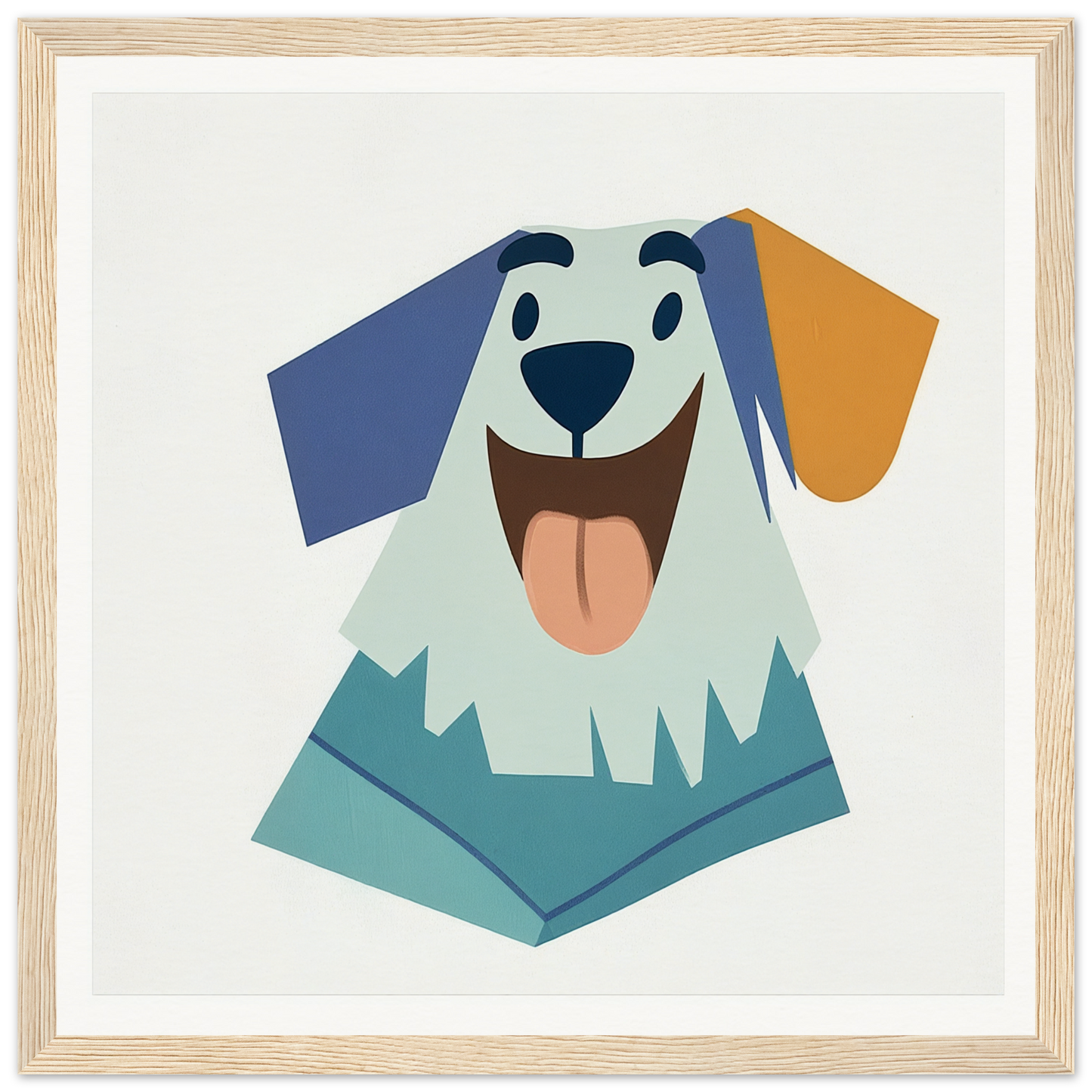 Happy cartoon dog with floppy ears, perfect for nursery wall art in product213