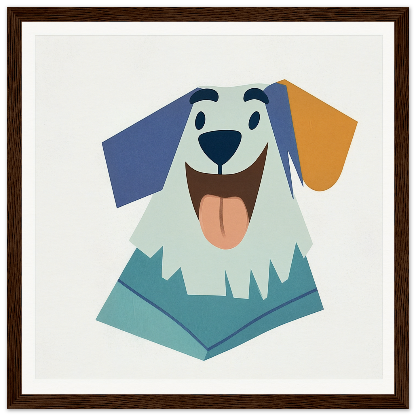 Happy cartoon dog with floppy ears, perfect for nursery wall art or decor in product213